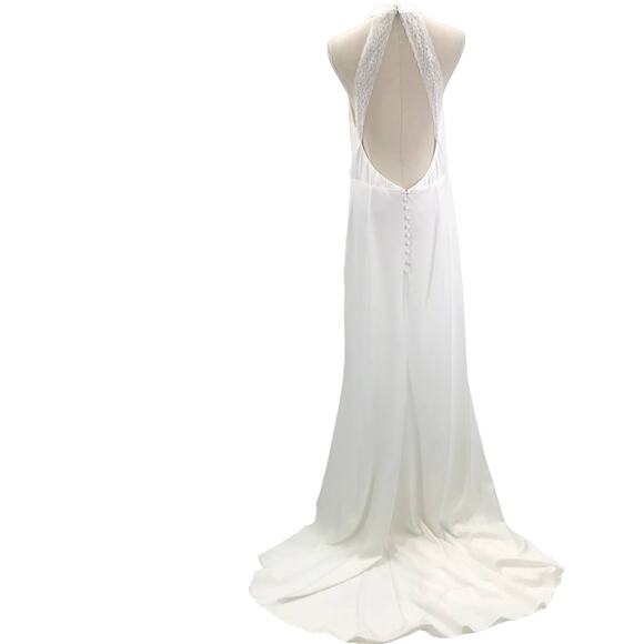 LULU'S XL White Radiant Adoration Lace Backless Halter Neck Maxi Dress NEW b166 - Picture 3 of 9